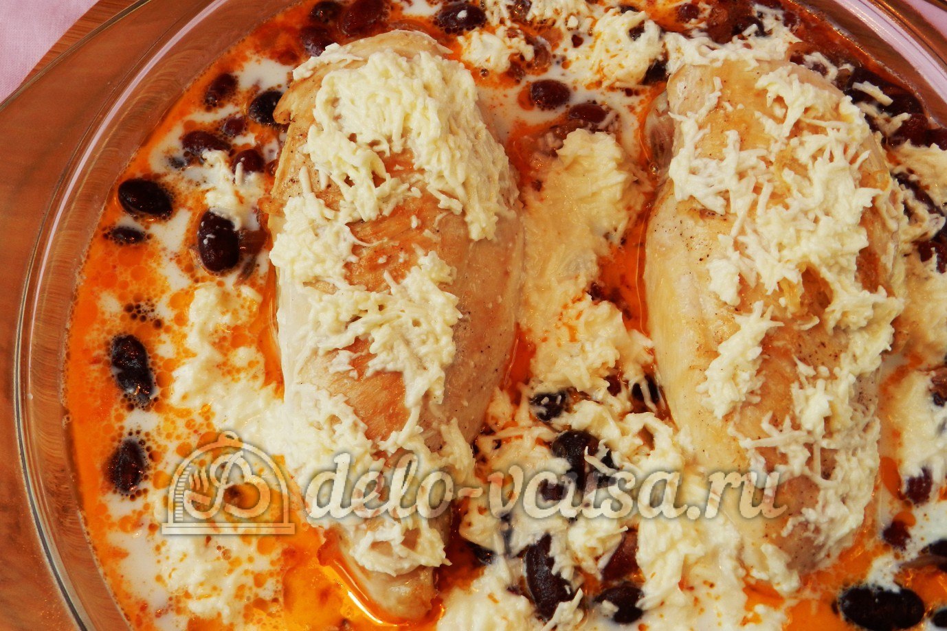 Шаг 14 приготовления Курица с красной фасолью в духовке