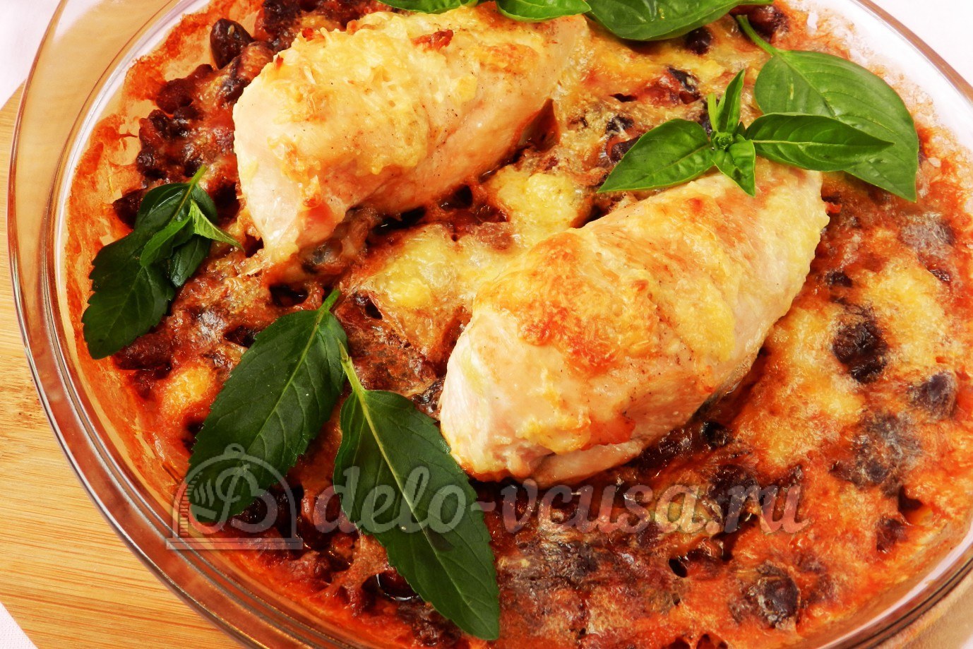 Шаг 15 приготовления Курица с красной фасолью в духовке