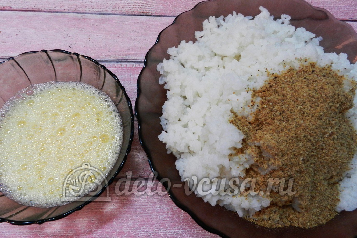 Шаг 4 приготовления Рисовые крокеты с сыром и ветчиной