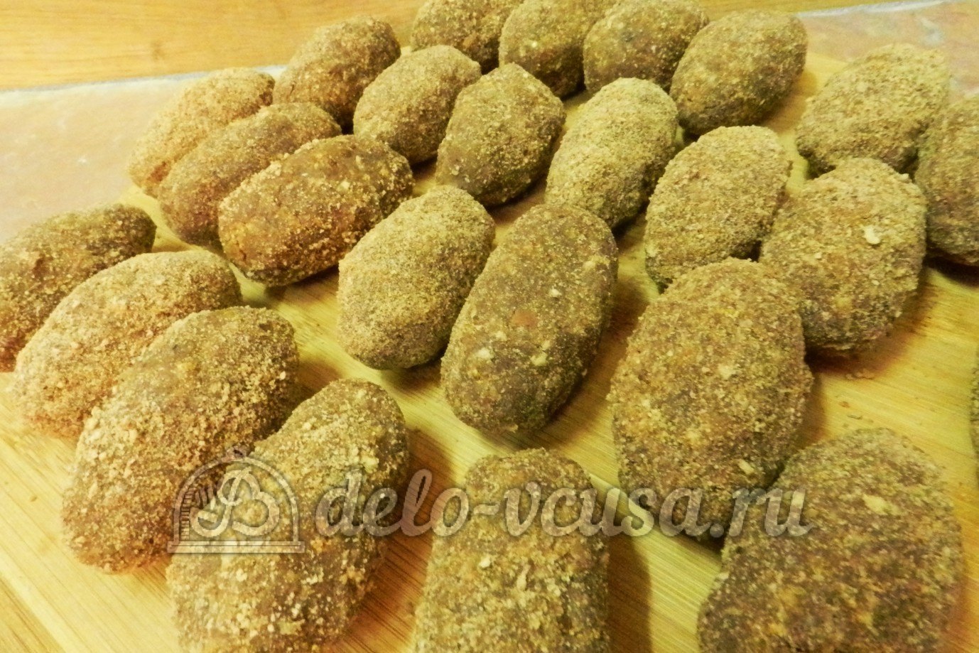 Шаг 8 приготовления Пирожное картошка с орехами и коньяком