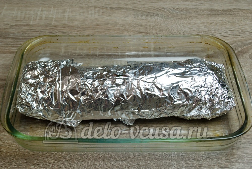 Шаг 13 приготовления Мясной рулет с яйцом
