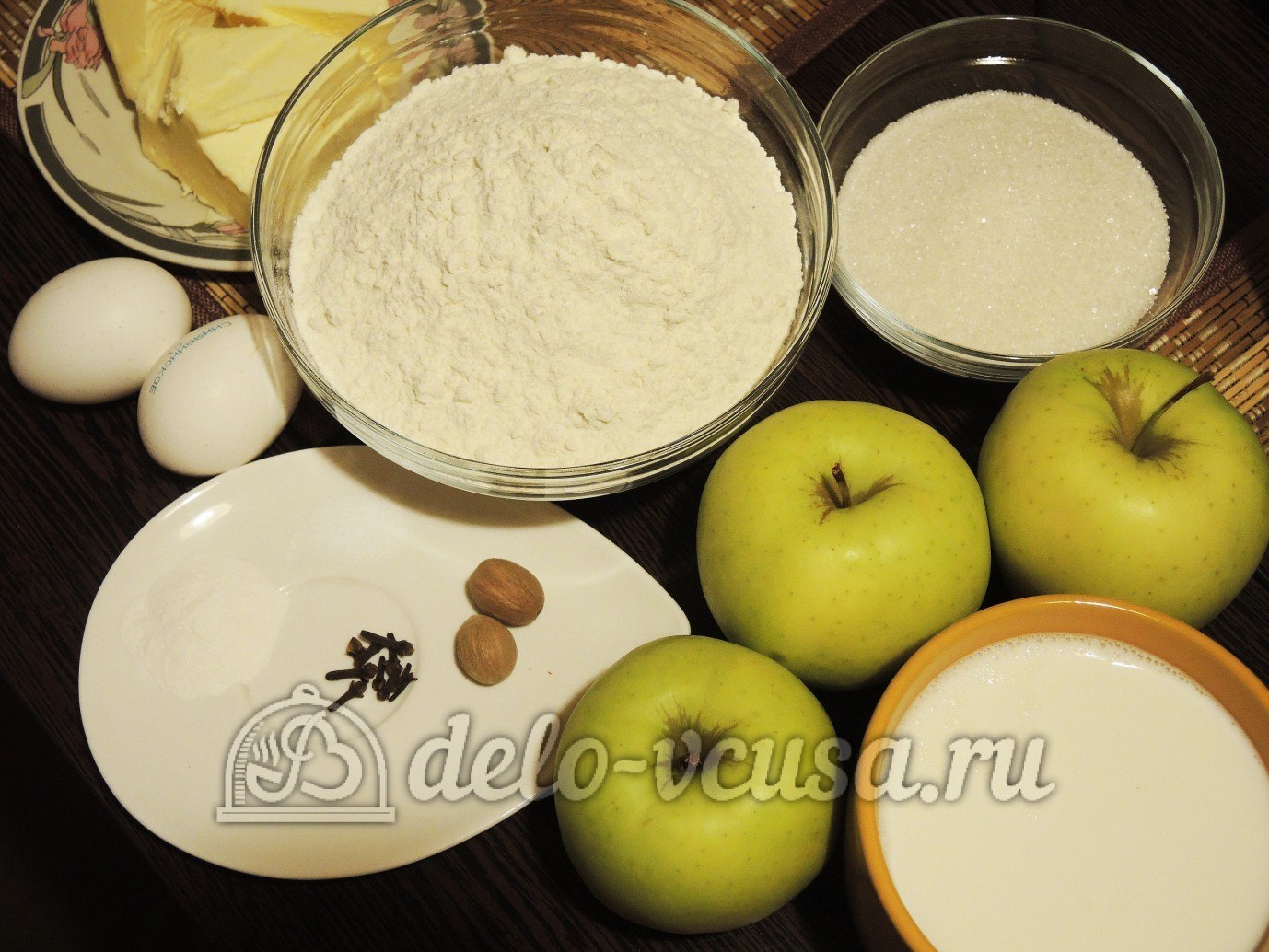 Ингредиенты Ирландский яблочный пирог с курдом Фото ингредиенты Ирландский яблочный пирог с курдом
