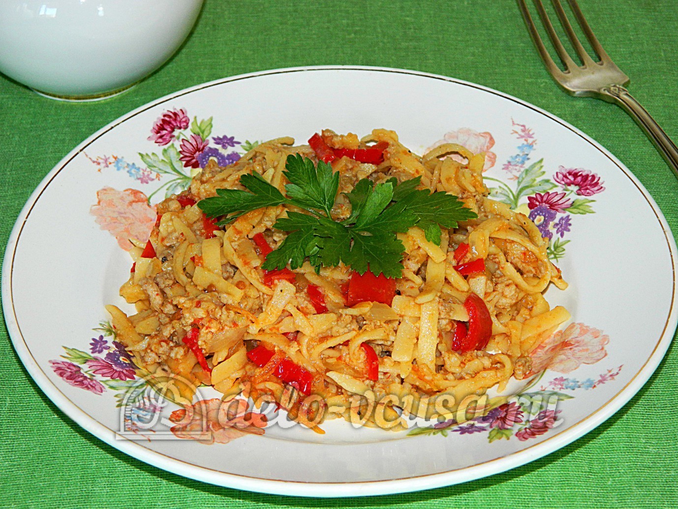 Шаг 12 приготовления Яичная лапша с мясом и овощами