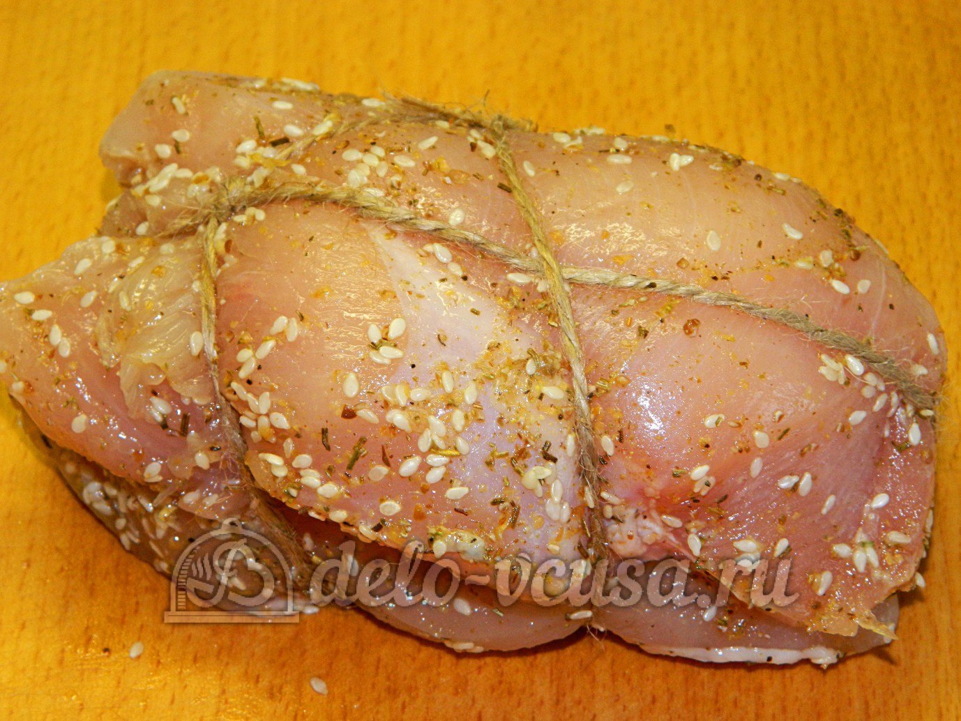 Шаг 10 приготовления Куриный рулет в духовке