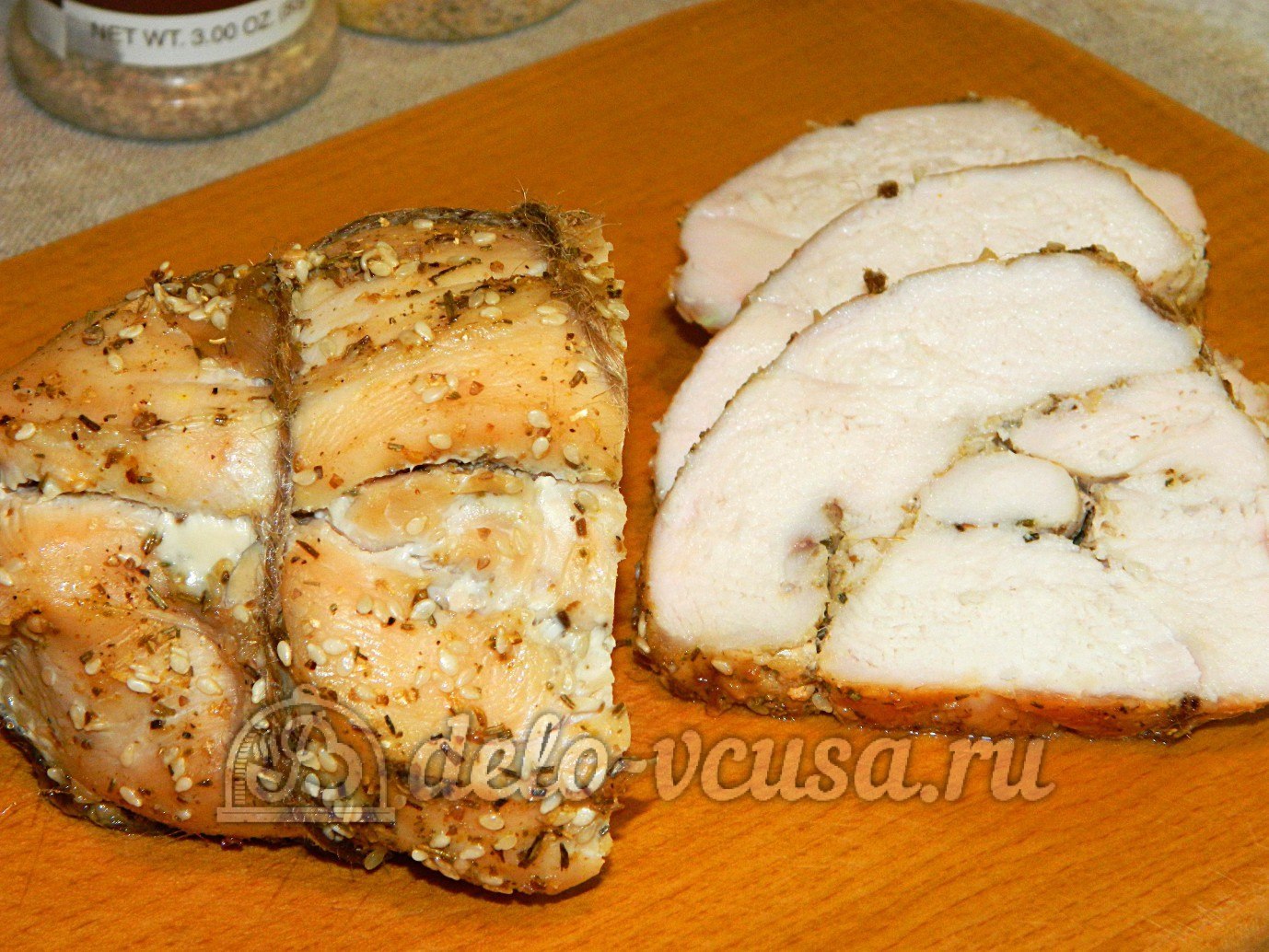 Шаг 13 приготовления Куриный рулет в духовке