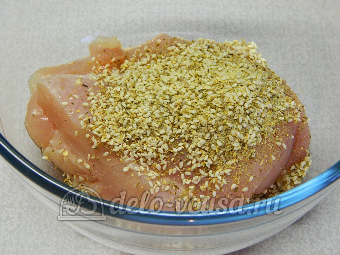 Шаг 8 приготовления Куриный рулет в духовке