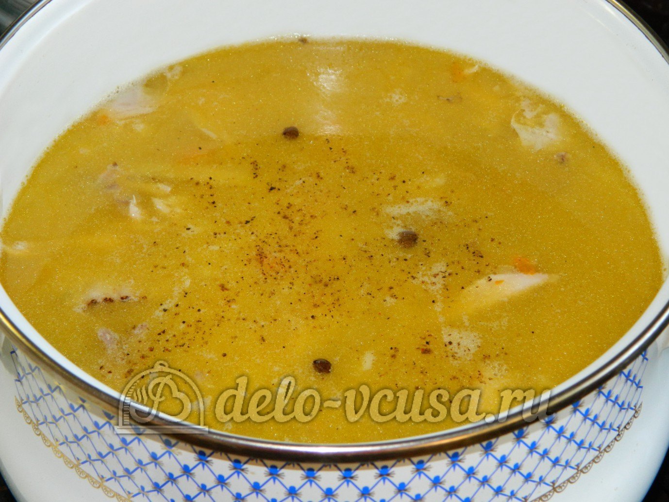 Шаг 10 приготовления Куриный суп с лимоном