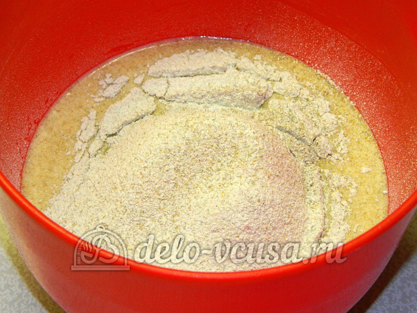 Шаг 4 приготовления Ржаной хлеб с пшенной мукой