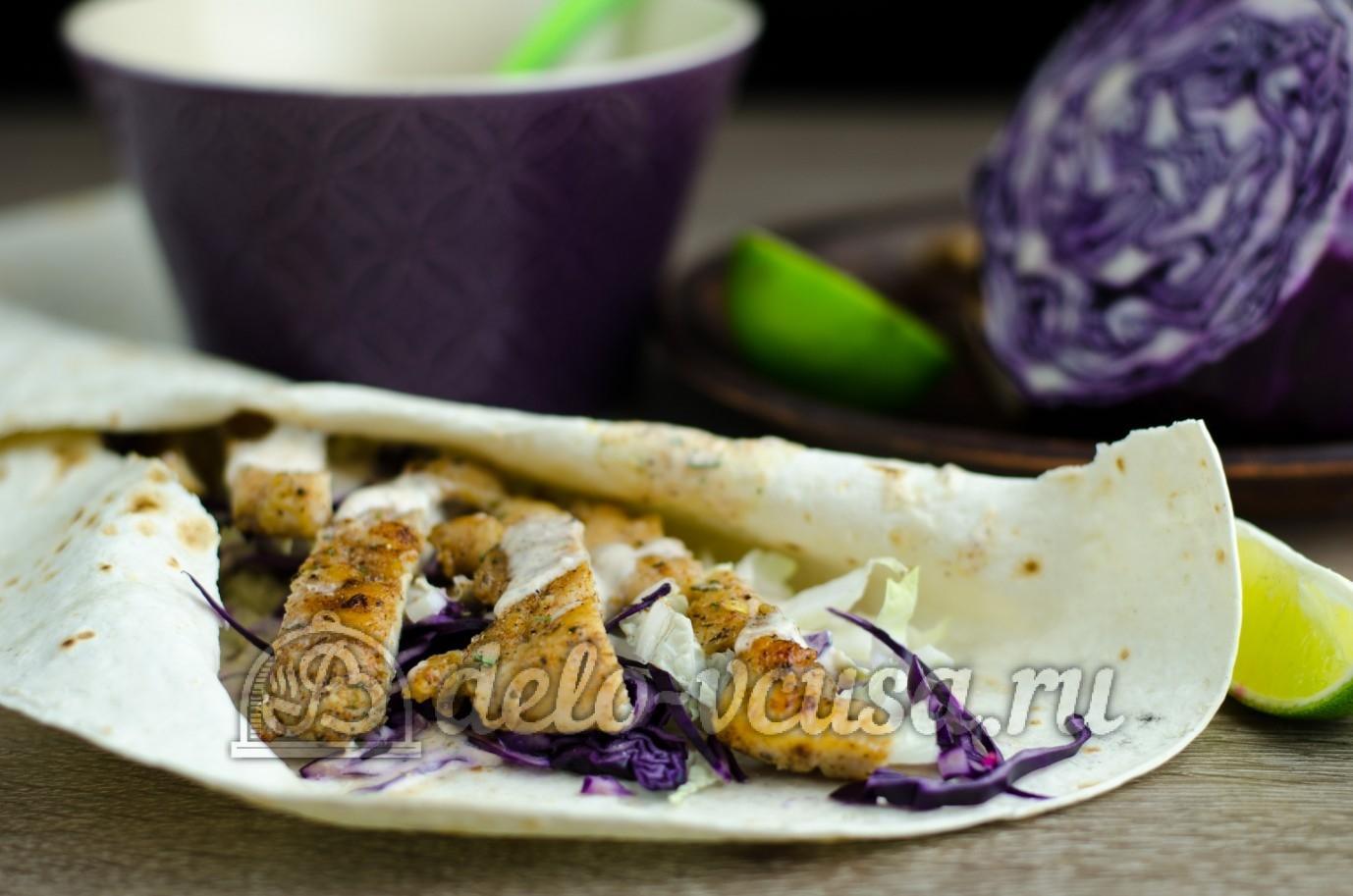Шаг 14 приготовления Лаваш с курицей