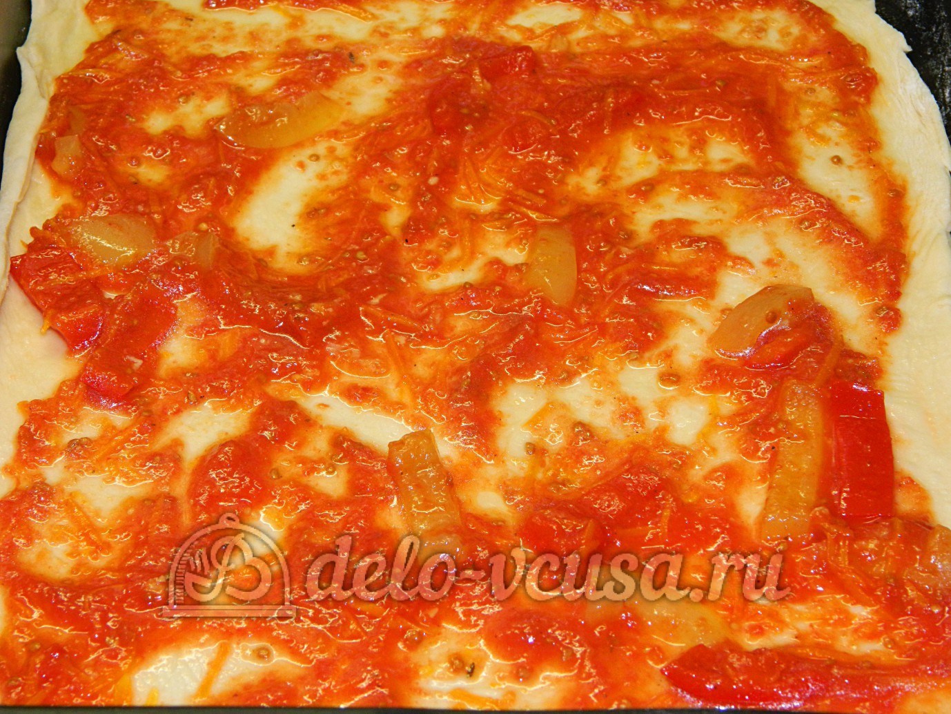 Шаг 12 приготовления Пицца с овощами