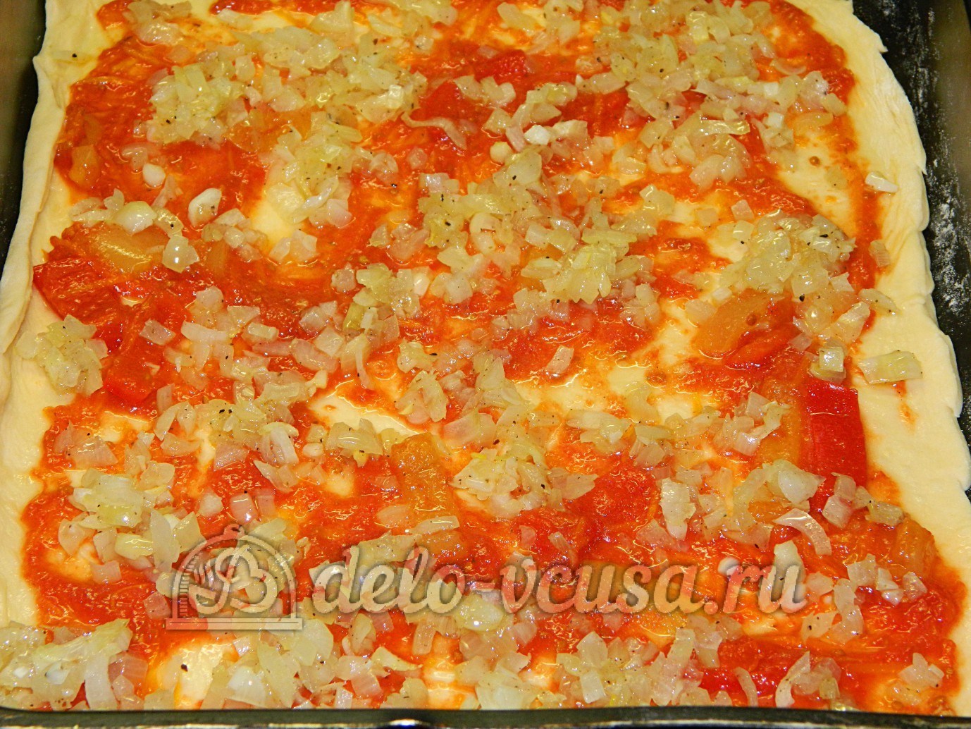 Шаг 13 приготовления Пицца с овощами