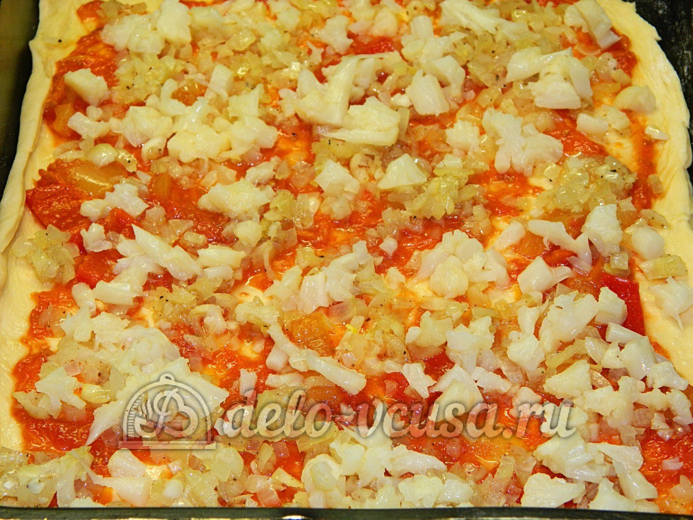 Шаг 14 приготовления Пицца с овощами