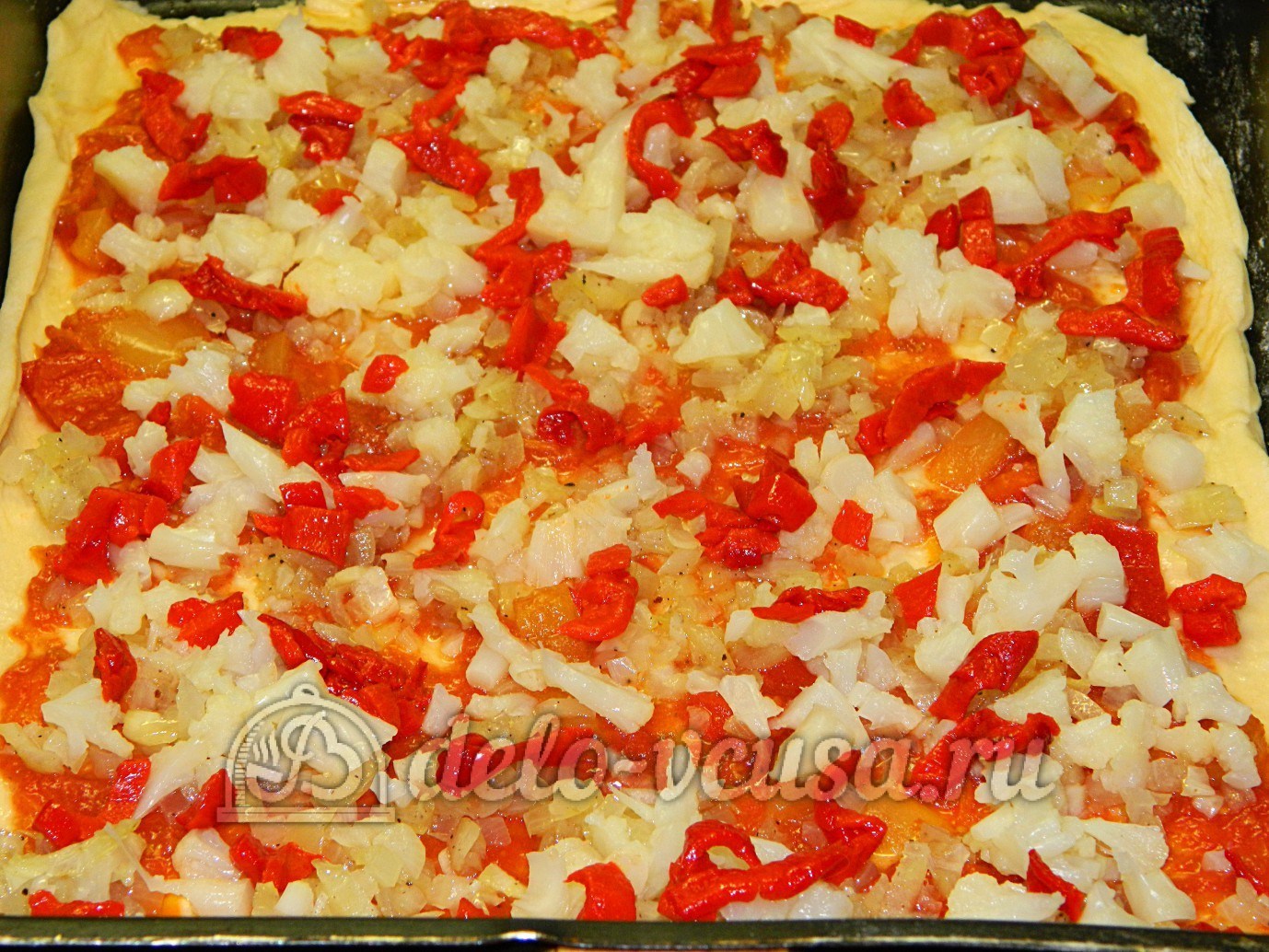 Шаг 15 приготовления Пицца с овощами