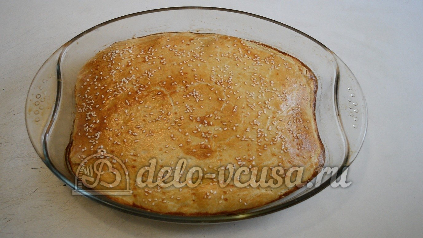 Шаг 14 приготовления Пирог с курицей, грибами и сыром