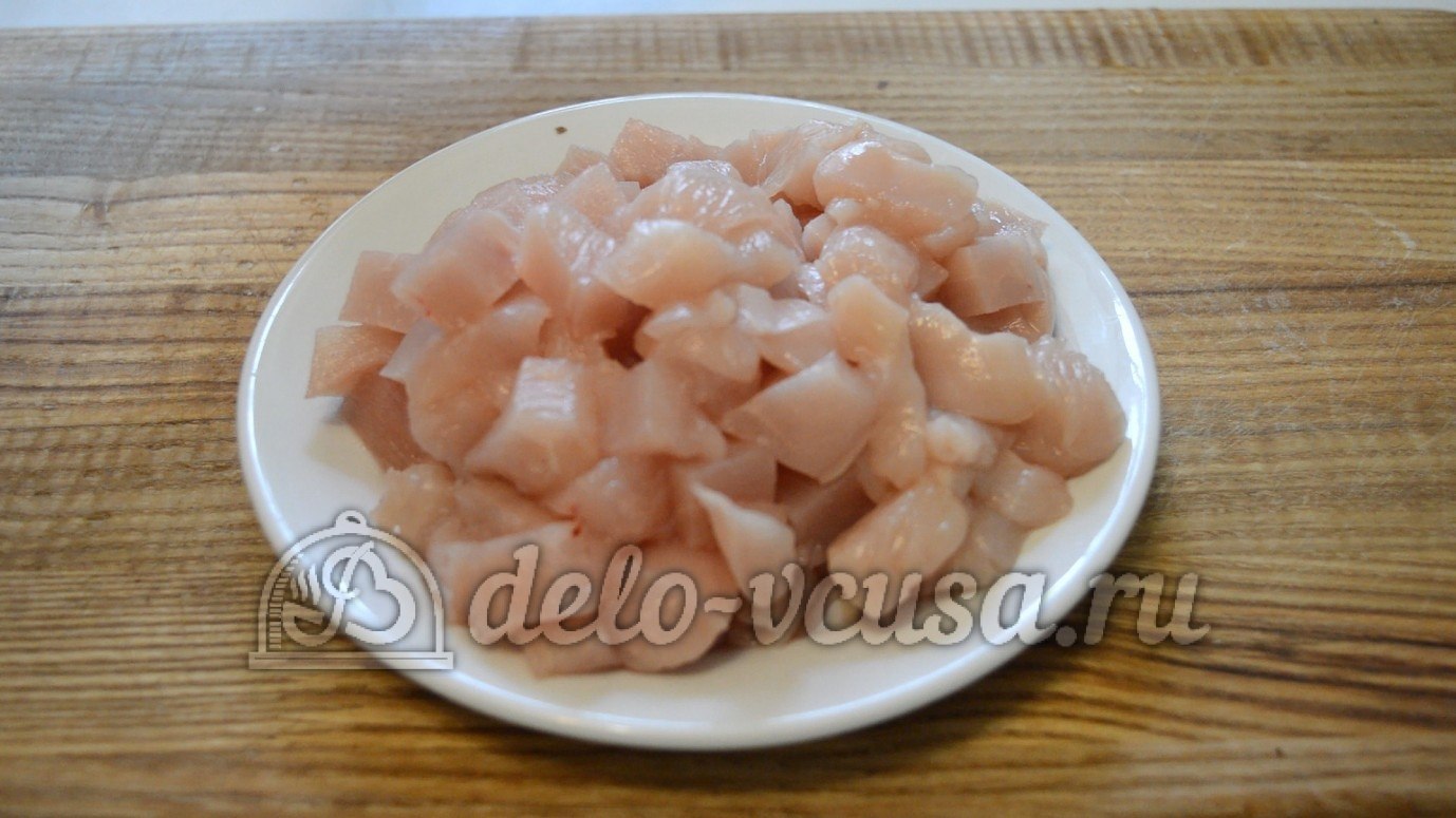 Шаг 7 приготовления Пирог с курицей, грибами и сыром