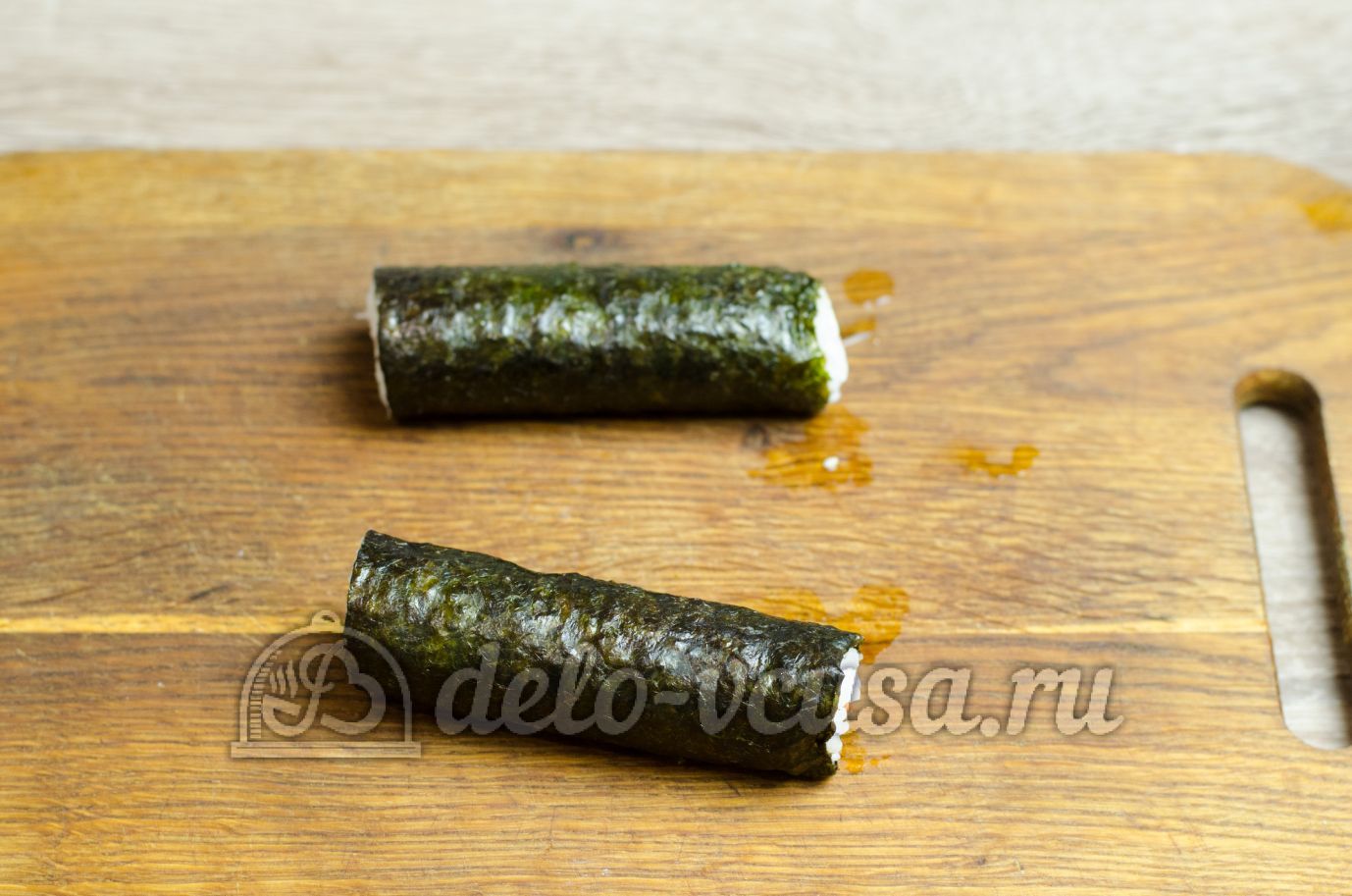 Шаг 7 приготовления Роллы с огурцом Каппа маки