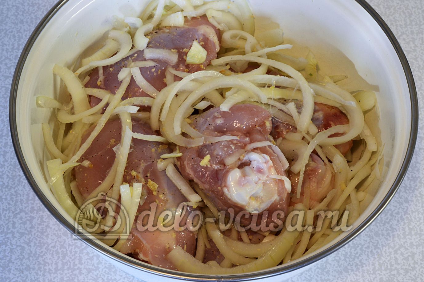 Шаг 7 приготовления Курица маринованная в кефире в духовке