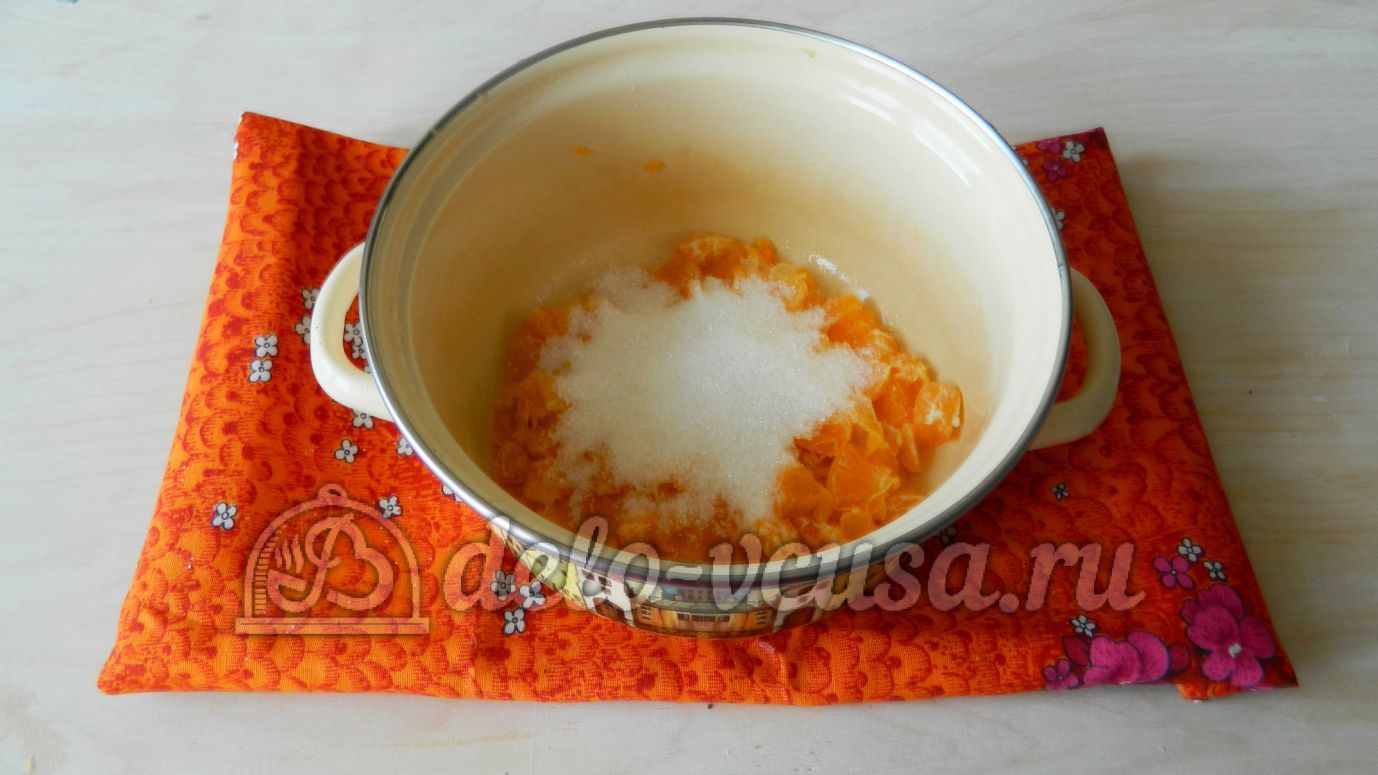 Шаг 7 приготовления Манник с мандаринами