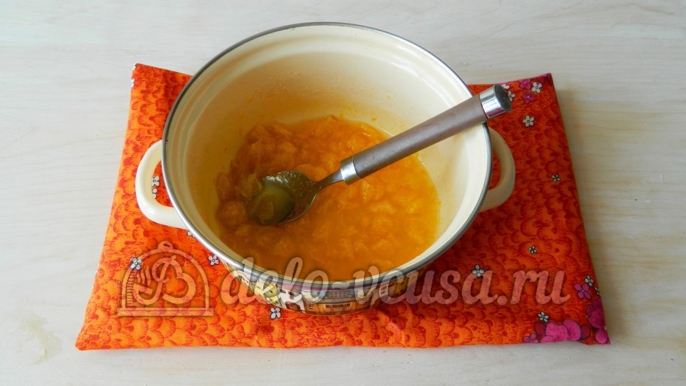 Шаг 8 приготовления Манник с мандаринами