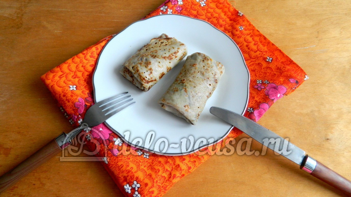 Шаг 7 приготовления Блинчики с ливером