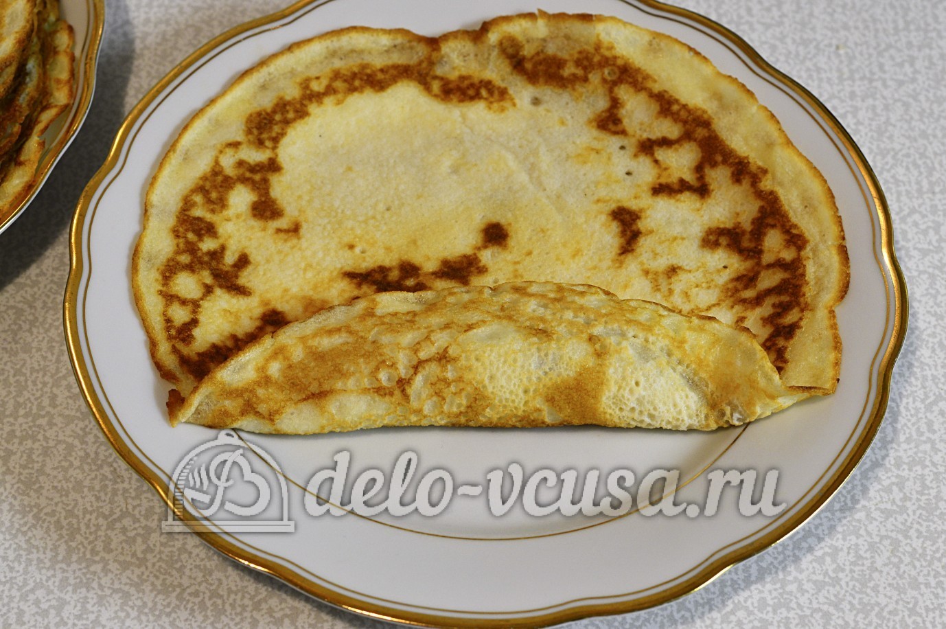 Шаг 14 приготовления Блины с сыром и зеленью