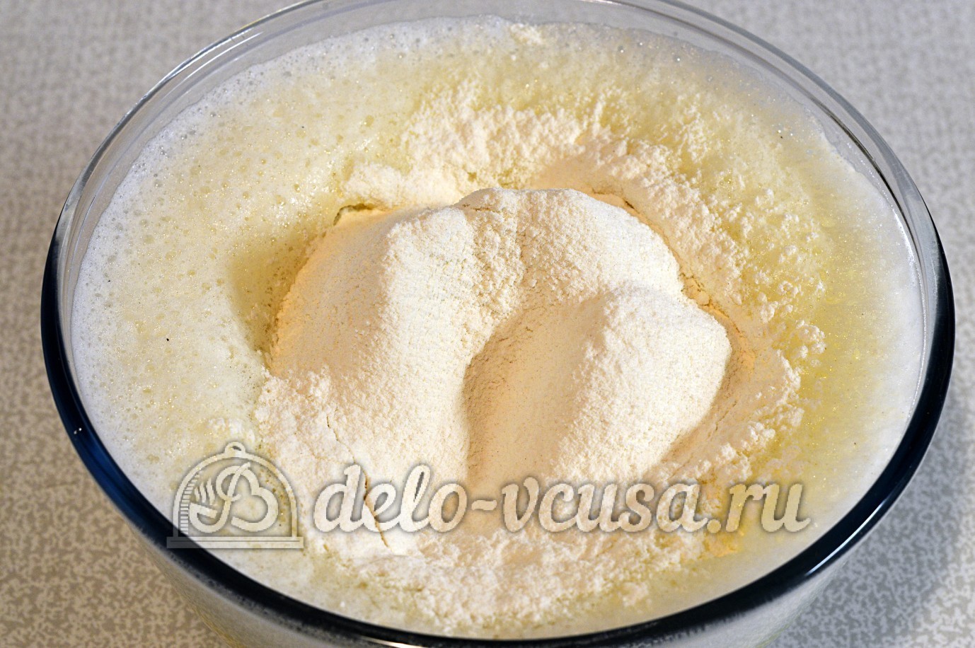 Шаг 5 приготовления Блины с сыром и зеленью