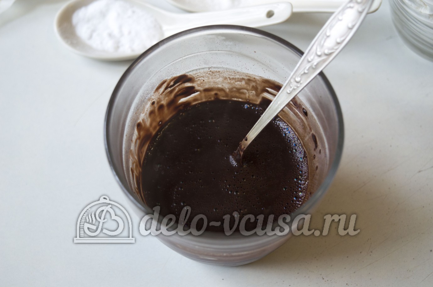 Шаг 1 приготовления Шоколадные капкейки с кремом