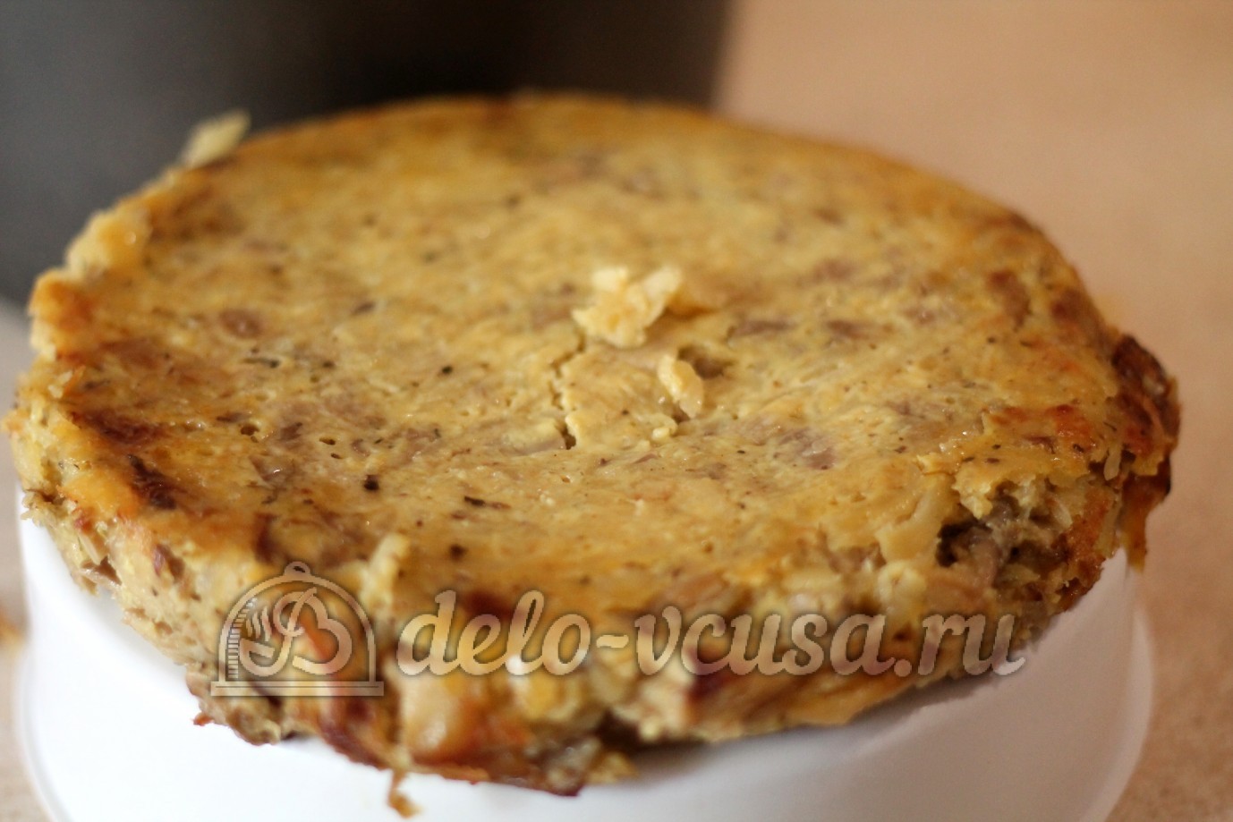 Шаг 11 приготовления Картофельная бабка с грибами