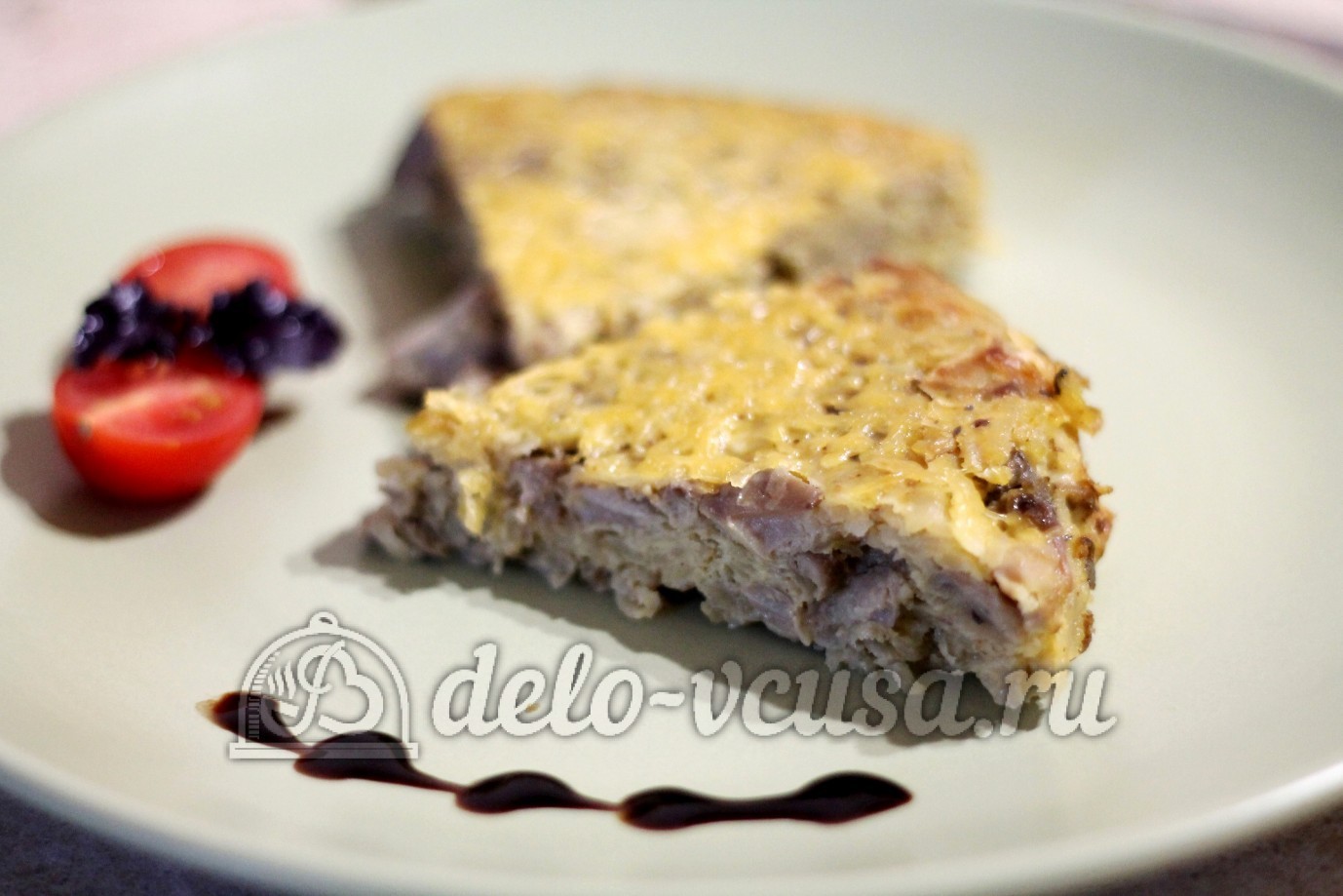 Шаг 12 приготовления Картофельная бабка с грибами