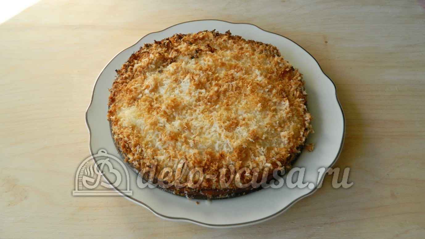 Шаг 8 приготовления Кокосовый пирог со сливками