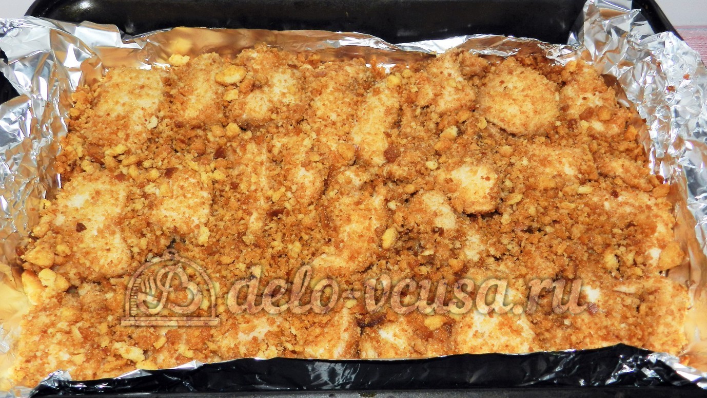 Шаг 7 приготовления Куриное филе в сухарях