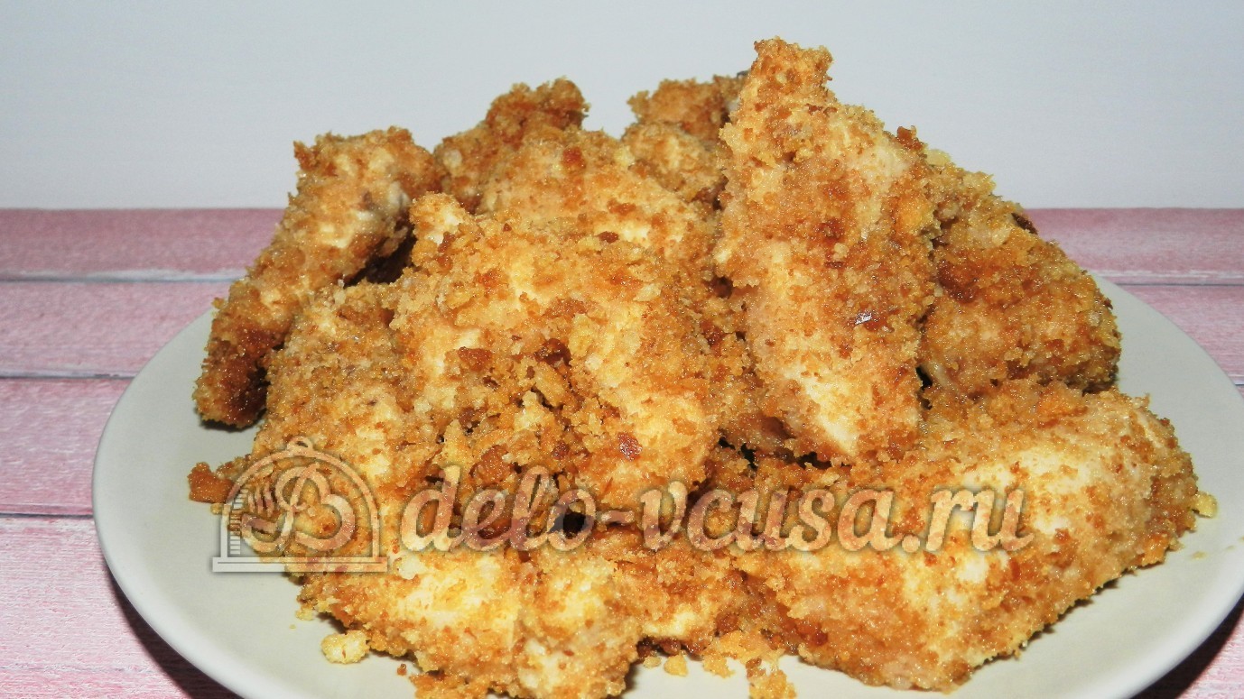 Шаг 8 приготовления Куриное филе в сухарях
