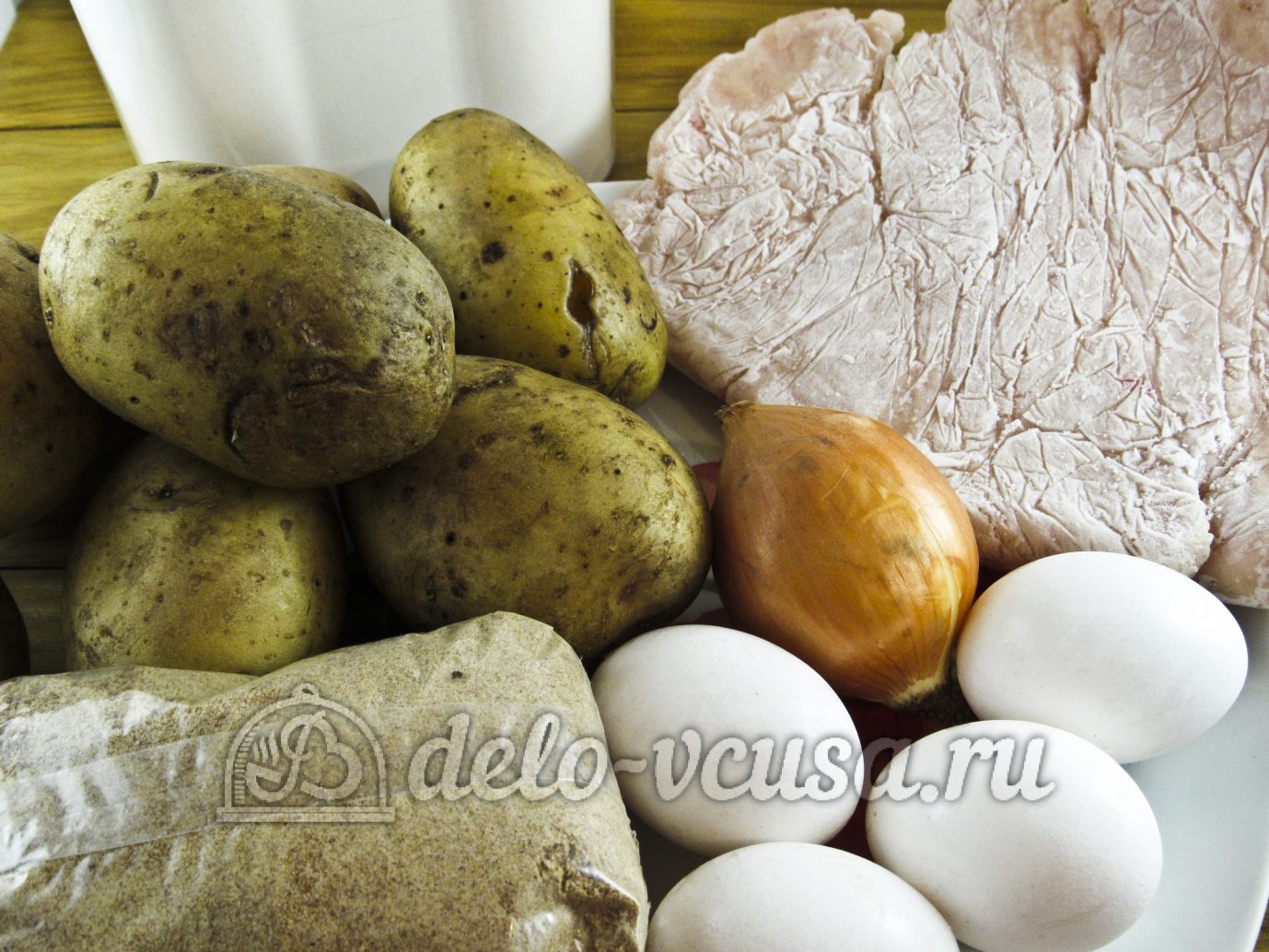 Ингредиенты Зразы картофельные с курицей Фото ингредиенты Зразы картофельные с курицей
