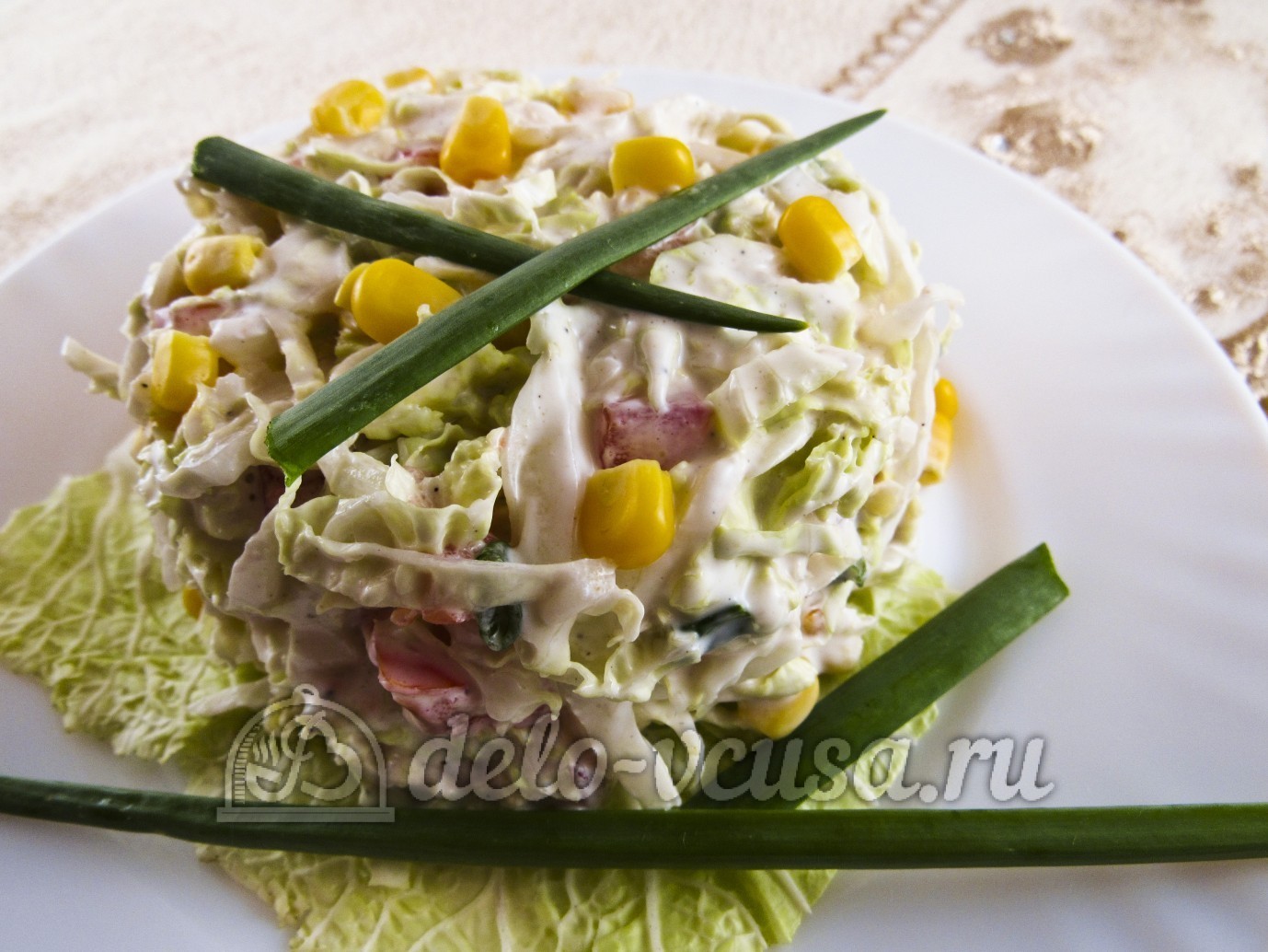 Обложка рецепта Салат из пекинской капусты и кукурузы