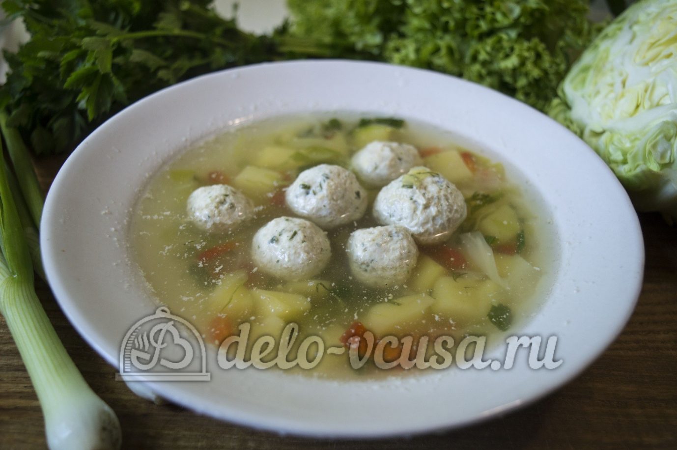 Шаг 11 приготовления Овощной суп фрикадельками из курицы и сыра