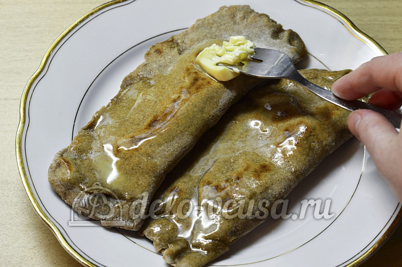 Шаг 12 приготовления Кутабы из ржаной муки
