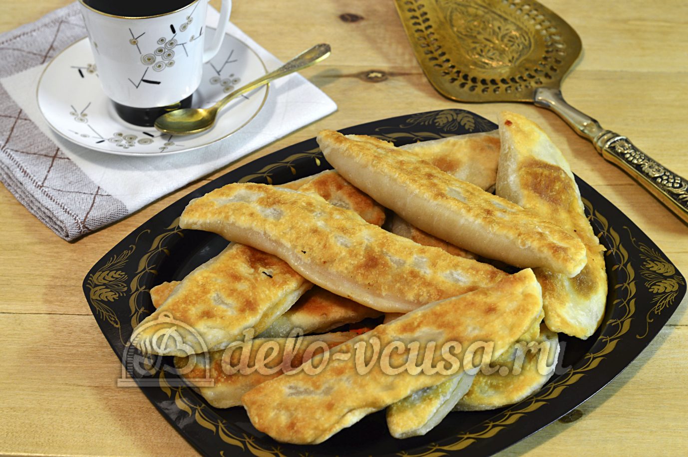 Шаг 10 приготовления Кутабы с повидлом