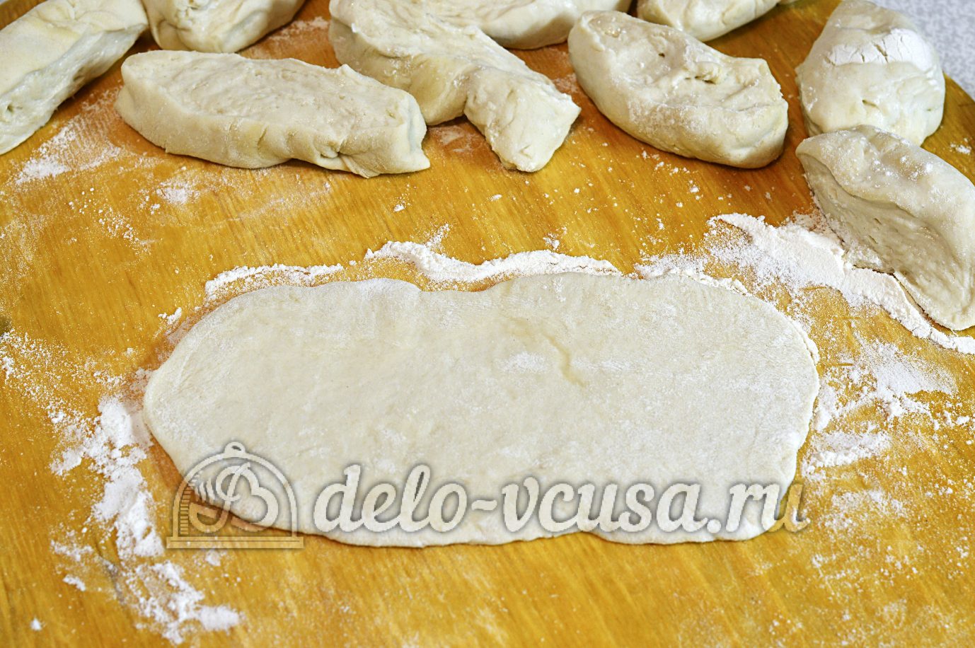 Шаг 6 приготовления Кутабы с повидлом