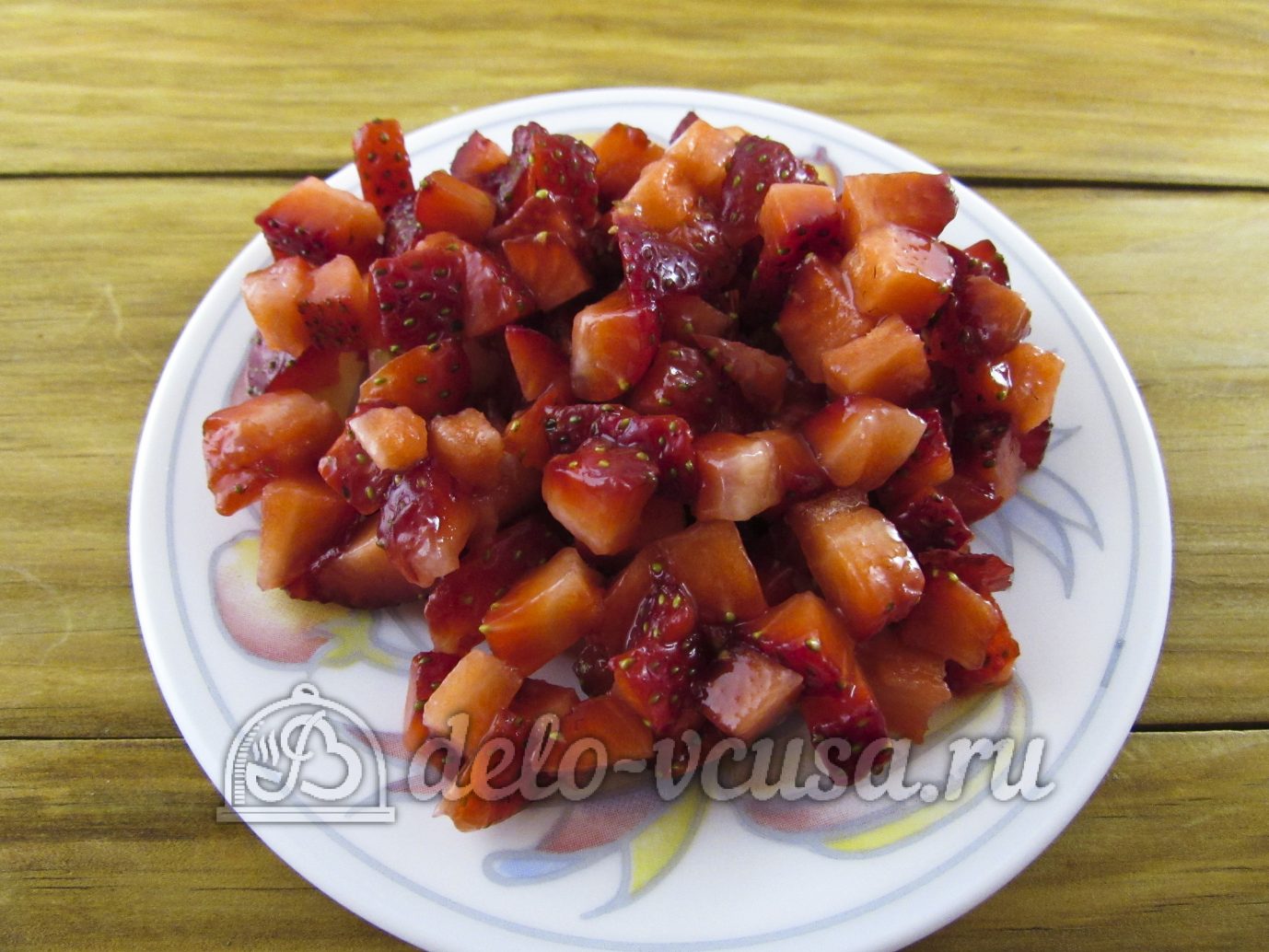 Шаг 2 приготовления Клубника с творогом