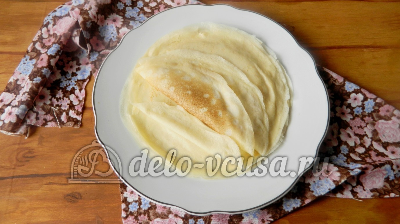 Шаг 5 приготовления Блины со сгущенкой