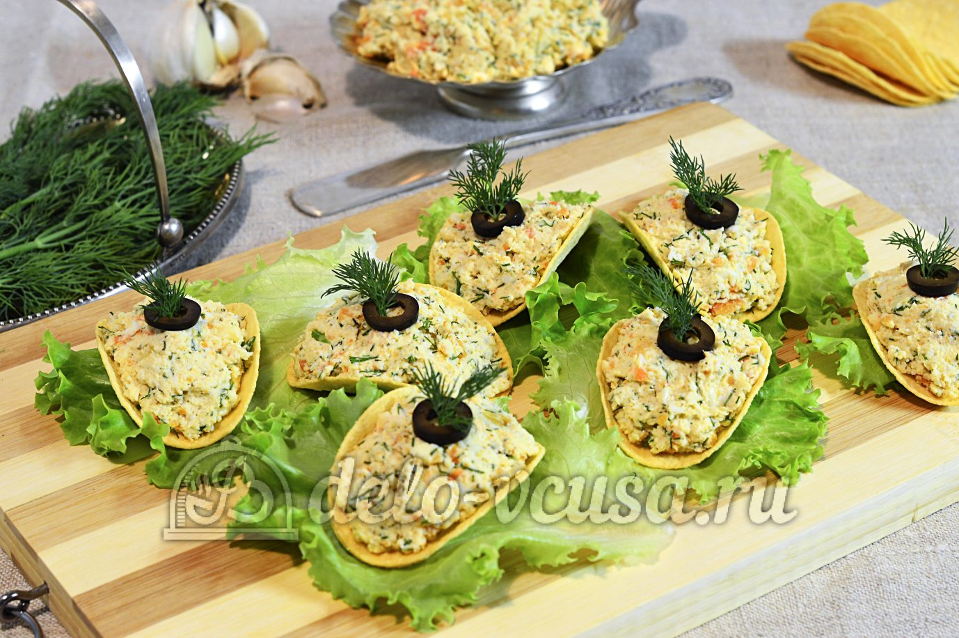 Шаг 11 приготовления Закуска на чипсах с курицей