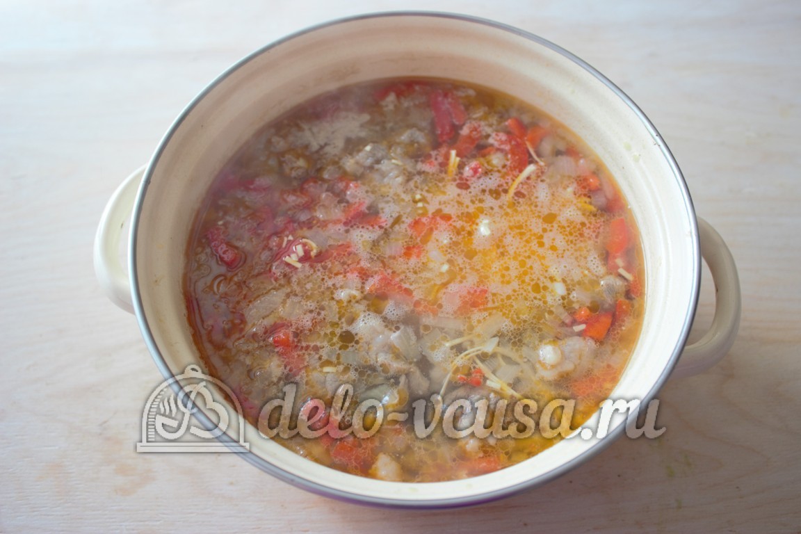 Шаг 7 приготовления Суп-лапша с мясом