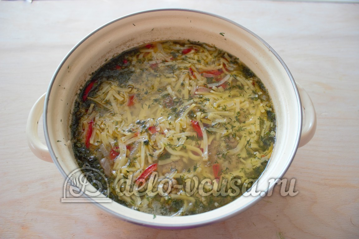 Шаг 9 приготовления Суп-лапша с мясом