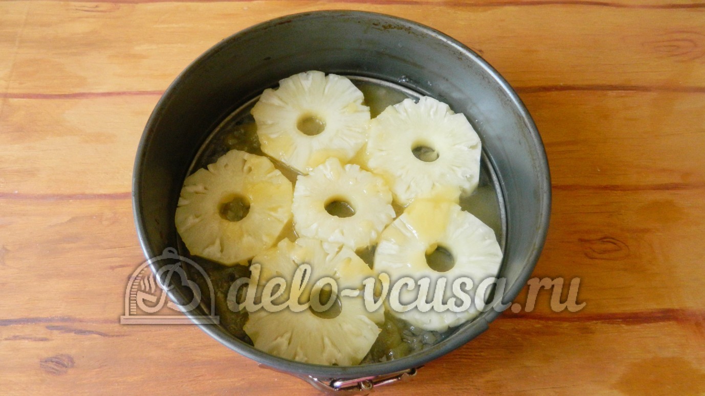 Шаг 4 приготовления Пирог с ананасами