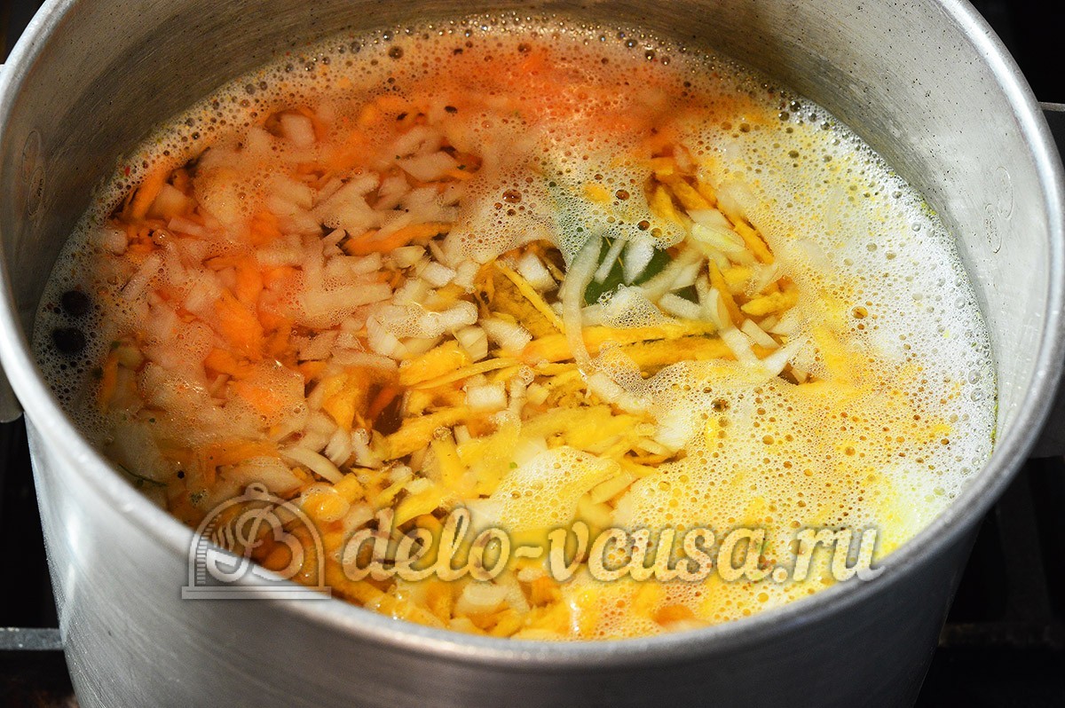 Шаг 6 приготовления Рисовый суп без мяса