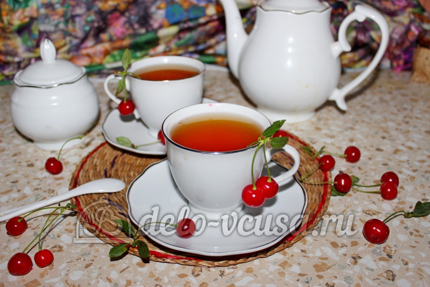 Шаг 6 приготовления Чай с вишней