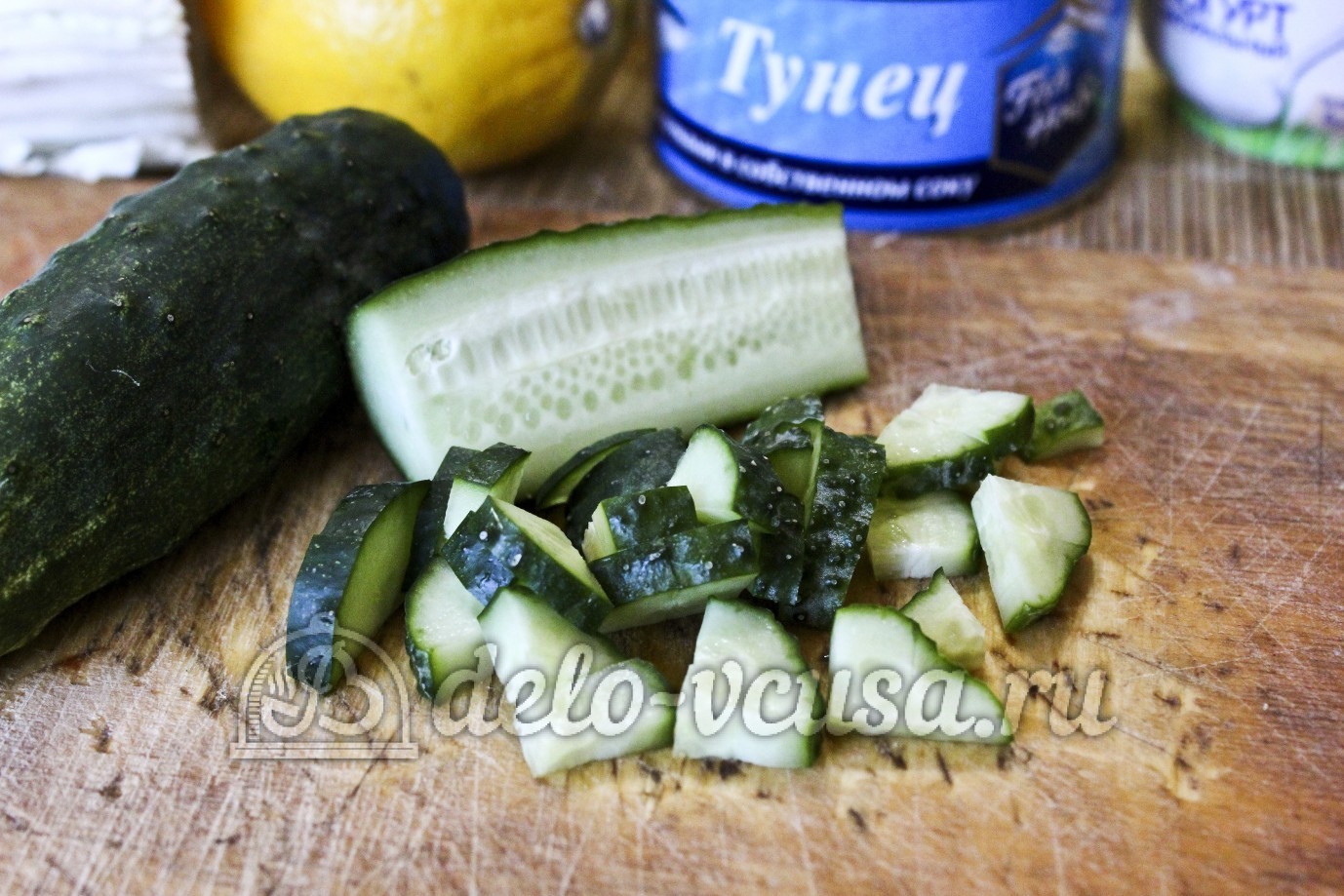 Шаг 2 приготовления Салат с тунцом и пекинской капустой
