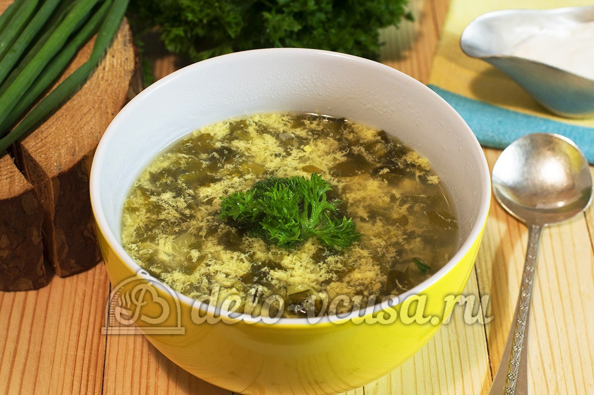 Шаг 9 приготовления Суп из щавеля без мяса