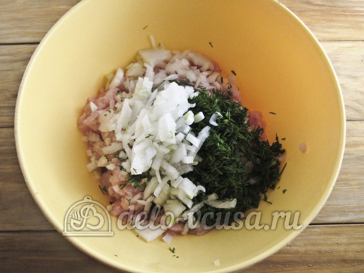 Шаг 3 приготовления Гнезда из макарон с куриным фаршем
