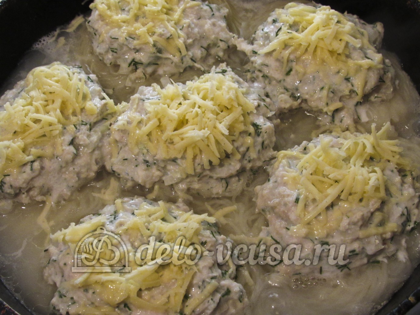 Шаг 9 приготовления Гнезда из макарон с куриным фаршем